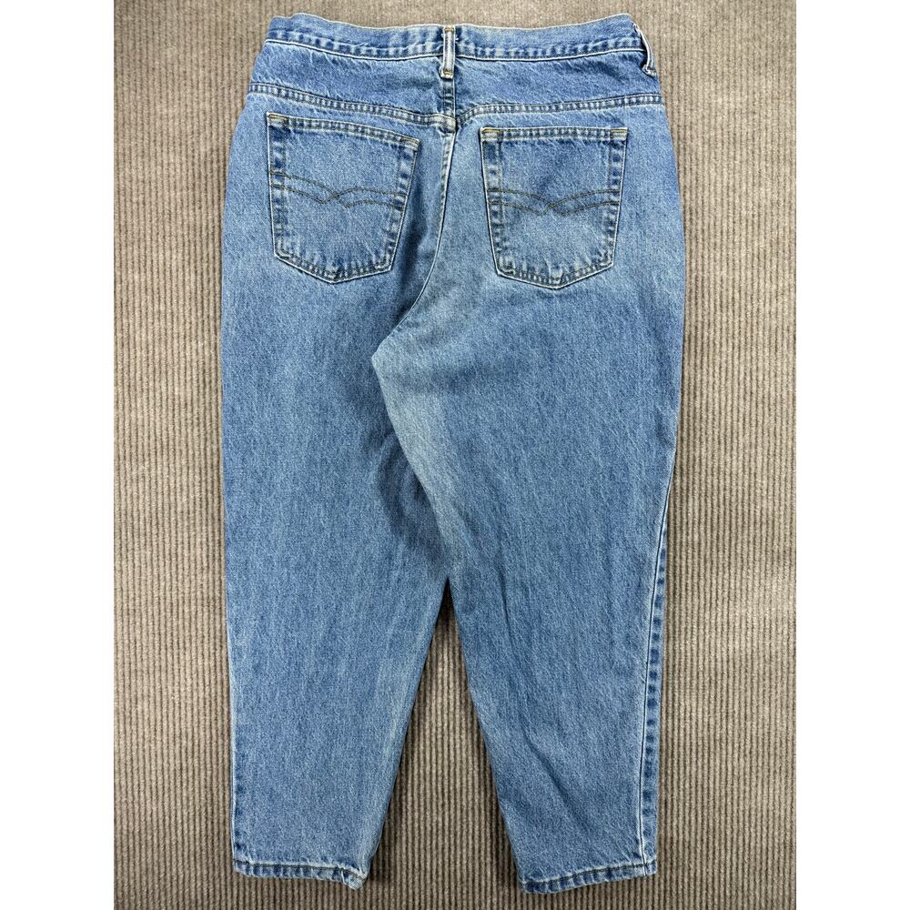 Avenue Jeans High Waisted Mom Jeans Tapered Leg Blue 14 Petite Made In USA - Picture 4 of 7